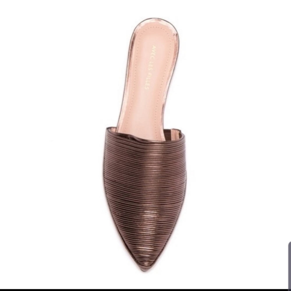 🎉 Avec les Filles Alessia Leather Bronze Mules. SIZE 6 - Picture 6 of 7